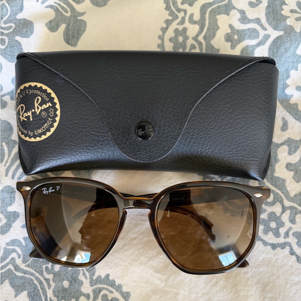 Ray-Ban 4306 Polished Light Havana Brown Gradient Lens Polarized Sunglasses